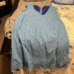 Eyelet dress with shorts